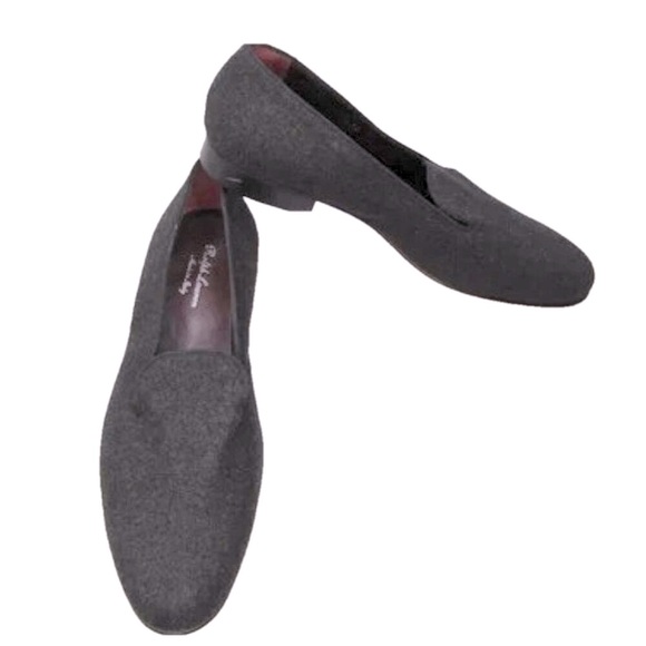 NEW RALOH LAUREN Alonzo Wool Flannel Slipper Slip On Dress Shoe Gray Size 12 - Picture 1 of 10